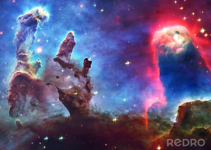 Fototapete Somewhere in deep space. Pillars of creation and space dust. Elements of this image were furnished by NASA