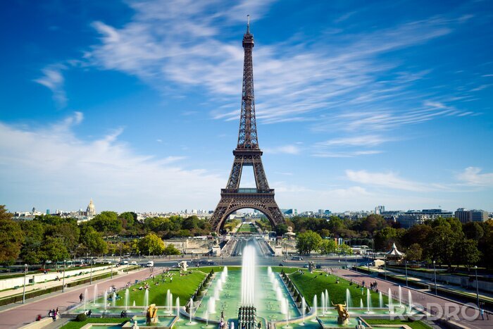 Fototapete Sommerlicher Blick auf Architektur von Paris