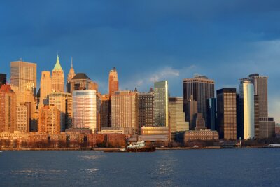 Fototapete Sonne auf Gebäuden von New York City