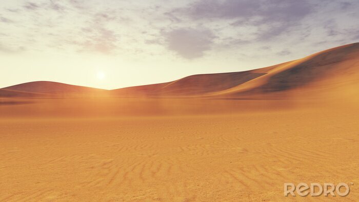 Fototapete Sonne hinter der Wüste