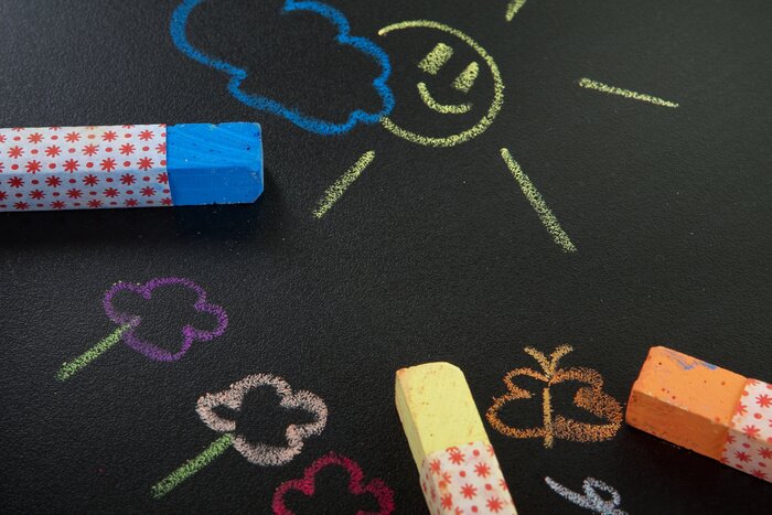 Fototapete Sonne mit Kreide gemalt