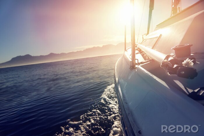 Fototapete Sonne und Segelboot
