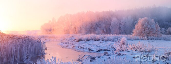 Fototapete Sonnenaufgang im Winter