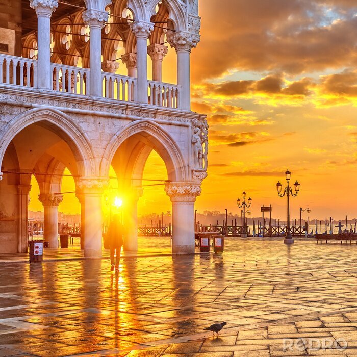 Fototapete Sonnenaufgang in Venedig