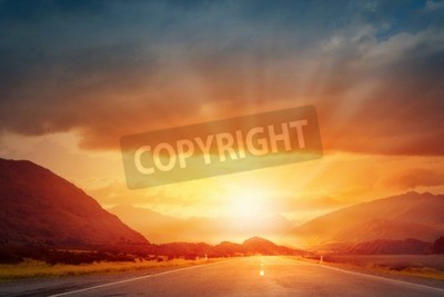 Fototapete Sonnenaufgang über einem Weg