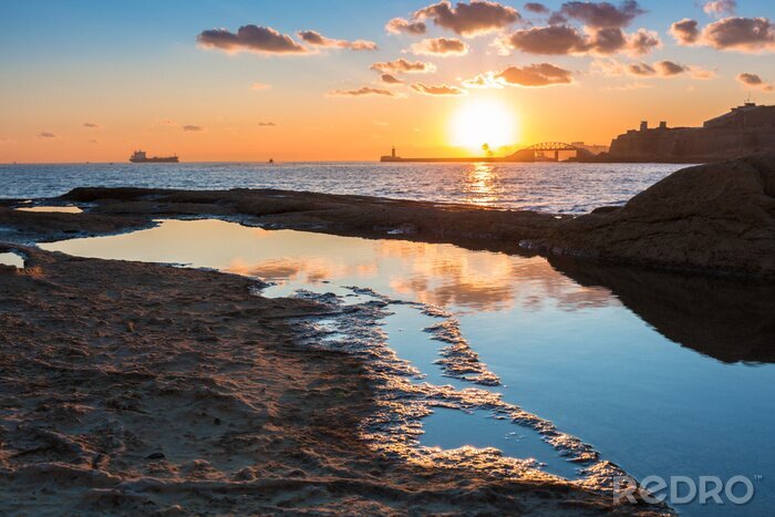 Fototapete Sonnenaufgang über Mittelmeer