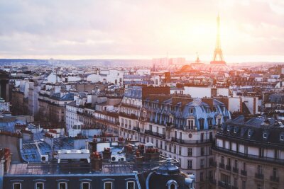 Fototapete Sonnenaufgang und Paris