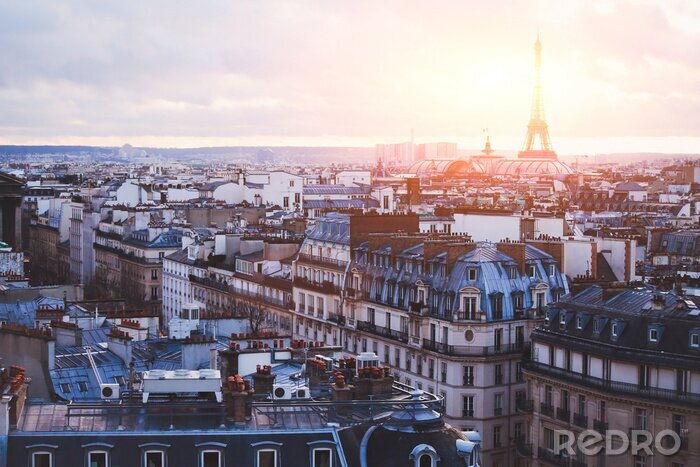 Fototapete Sonnenaufgang und Paris