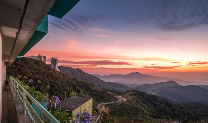 Fototapete Sonnenaufgang von Aussichtsplattform
