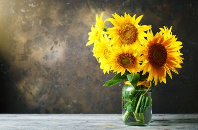 Fototapete Sonnenblumen im Krug