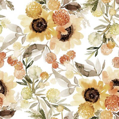 Fototapete Sonnenblumen im Vintage-Stil