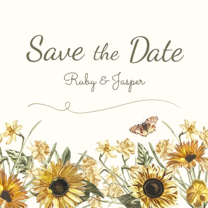 Fototapete Sonnenblumen in zarter Version