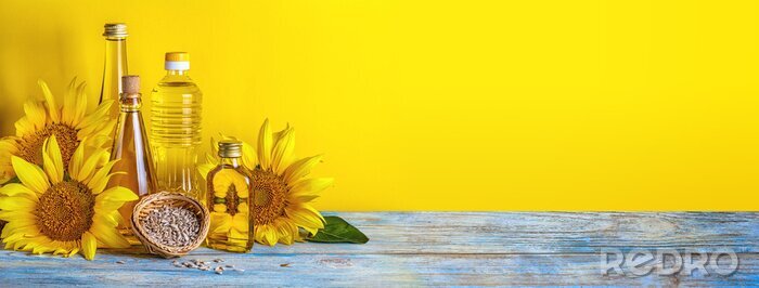 Fototapete Sonnenblumen Körner und Öle
