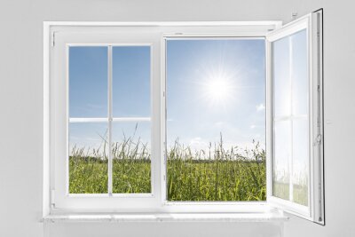 Fototapete Sonnenstrahlen hinter fenster