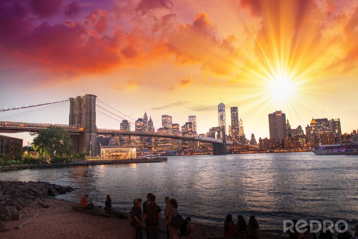 Fototapete Sonnenstrahlen über New York City