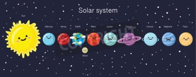 Fototapete Sonnensystem mit Licht