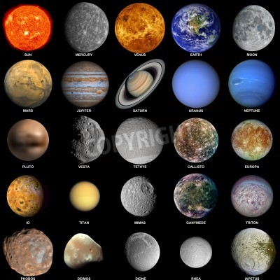 Fototapete Sonnensystem mit Planeten