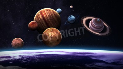 Fototapete Sonnensystem mit Planeten