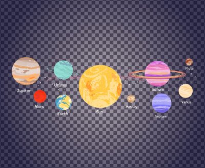 Fototapete Sonnensystem mit rosa Saturn