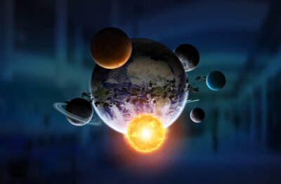 Fototapete Sonnensystem Planeten Erde 3d