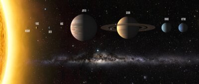 Fototapete Sonnensystem Planeten Kosmos vor schwarzem Hintergrund