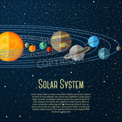 Fototapete Sonnensystem Planeten Sterne