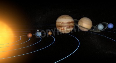 Fototapete Sonnensystem und Himmelskörpern