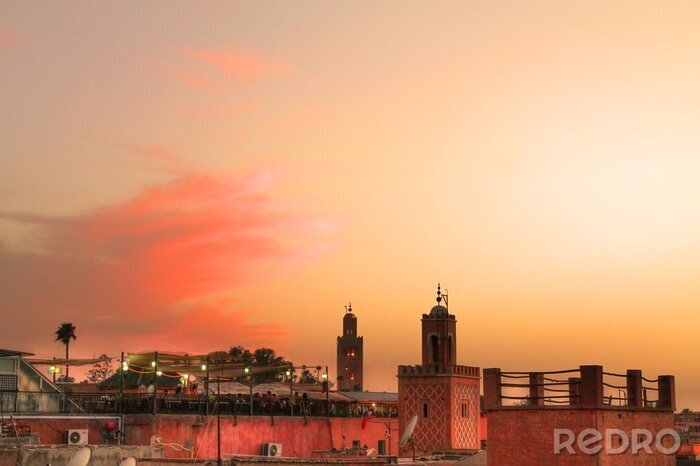 Fototapete Sonnenuntergang Afrika Marrakesch