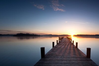 Fototapete Sonnenuntergang am See