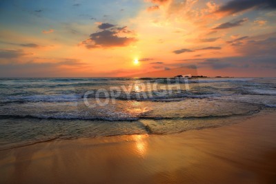 Fototapete Sonnenuntergang am tropischen Strand