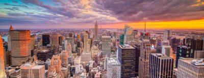 Fototapete Sonnenuntergang auf Panorama von New York City