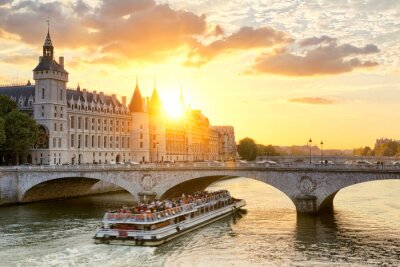 Fototapete Sonnenuntergang in Paris 3D