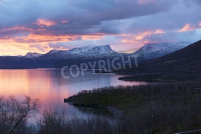 Fototapete Sonnenuntergang in Schweden