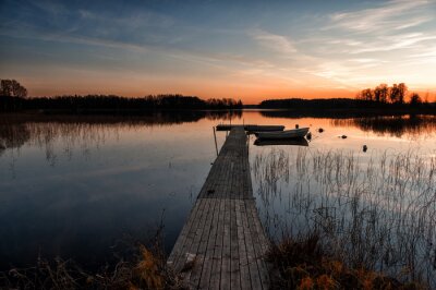 Fototapete Sonnenuntergang in Skandinavien