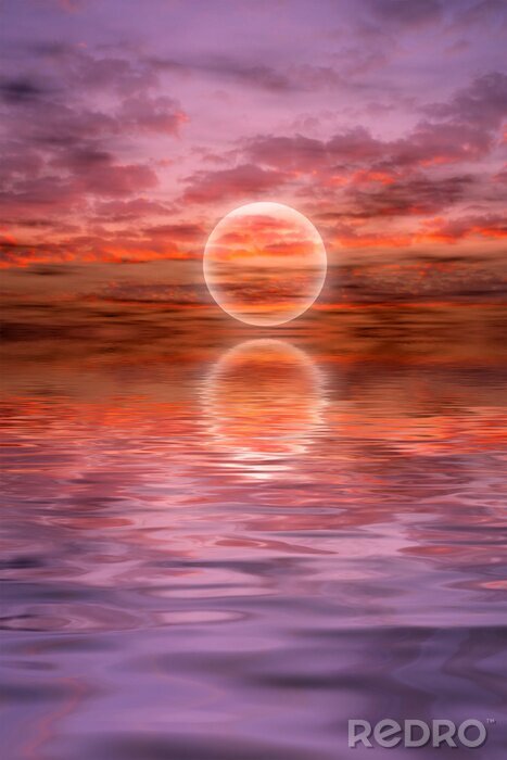 Fototapete Sonnenuntergang über ruhiger See
