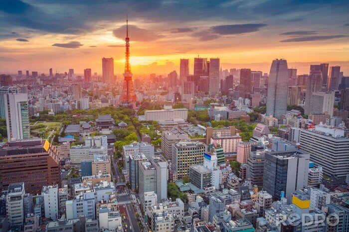 Fototapete Sonnenuntergang über Tokio