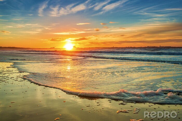 Fototapete Sonnenuntergang und Meeresufer