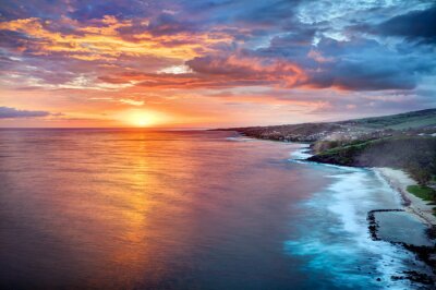 Fototapete Sonnenuntergang und ruhiges Meer