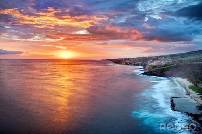Fototapete Sonnenuntergang und ruhiges Meer