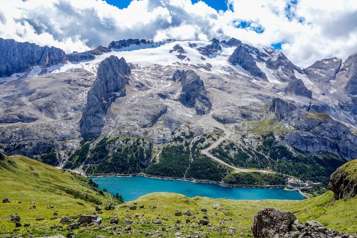 Fototapete Sonnige Bergansicht