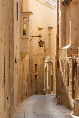 Fototapete Sonnige Gasse auf Malta
