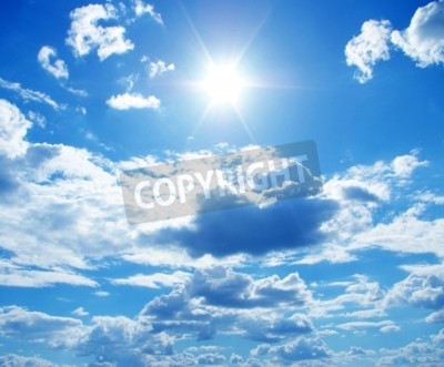 Fototapete Sonnige Landschaft mit Wolken