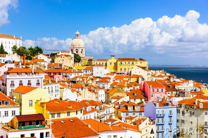 Fototapete Sonnige Landschaft von Lissabon