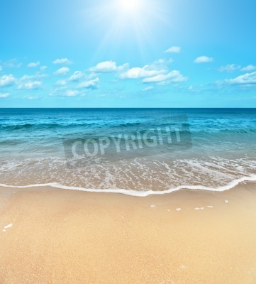 Fototapete Sonniger Strand am heißen Tag
