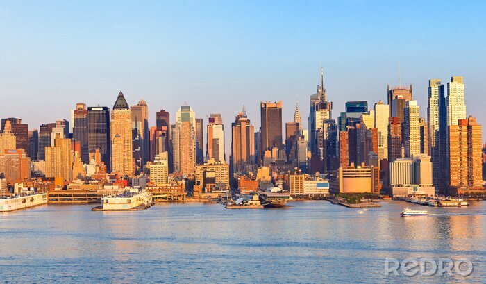 Fototapete Sonniges Manhattan auf Panorama
