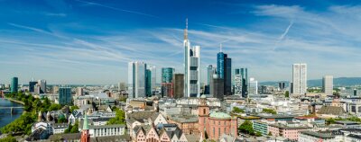 Fototapete Sonniges Panorama von Frankfurt