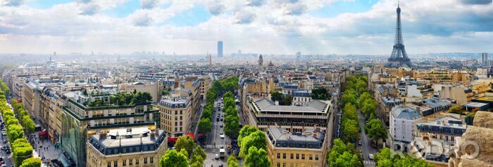 Fototapete Sonniges Panorama von Paris