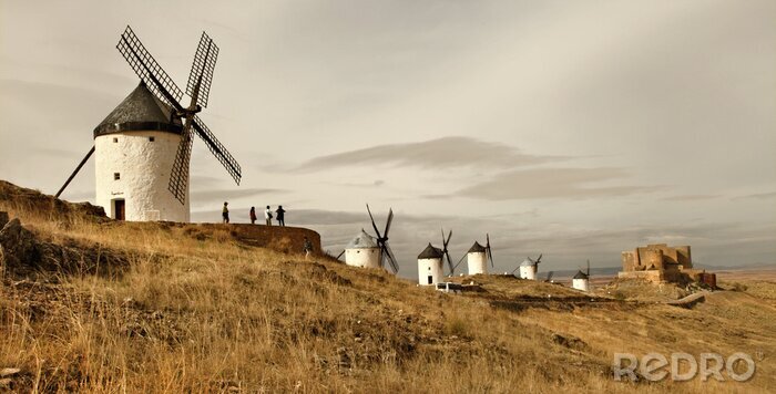 Fototapete Spanische Insel mit Windmühlen