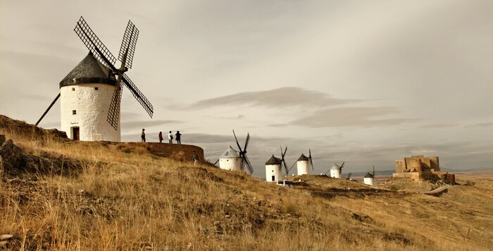 Fototapete Spanische Insel mit Windmühlen