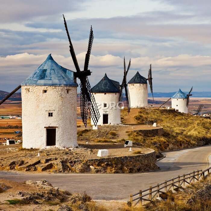 Fototapete spanische Windmühlen